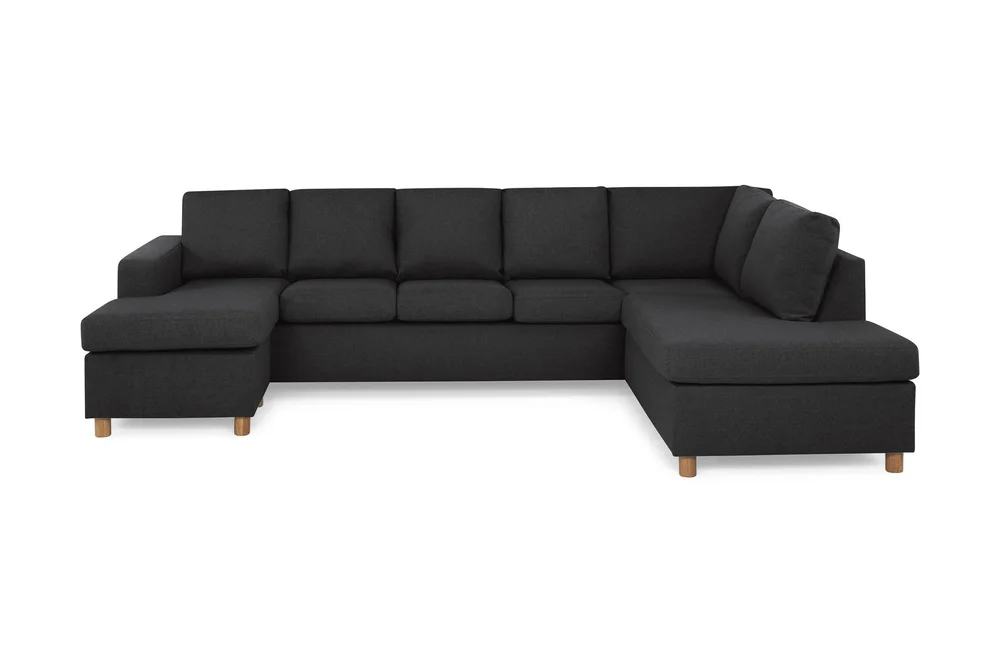 Crazy 5-seters Høyrevendt U-formet X-Large Sofa med Divan og Sjeselong i Stoff v:4963033