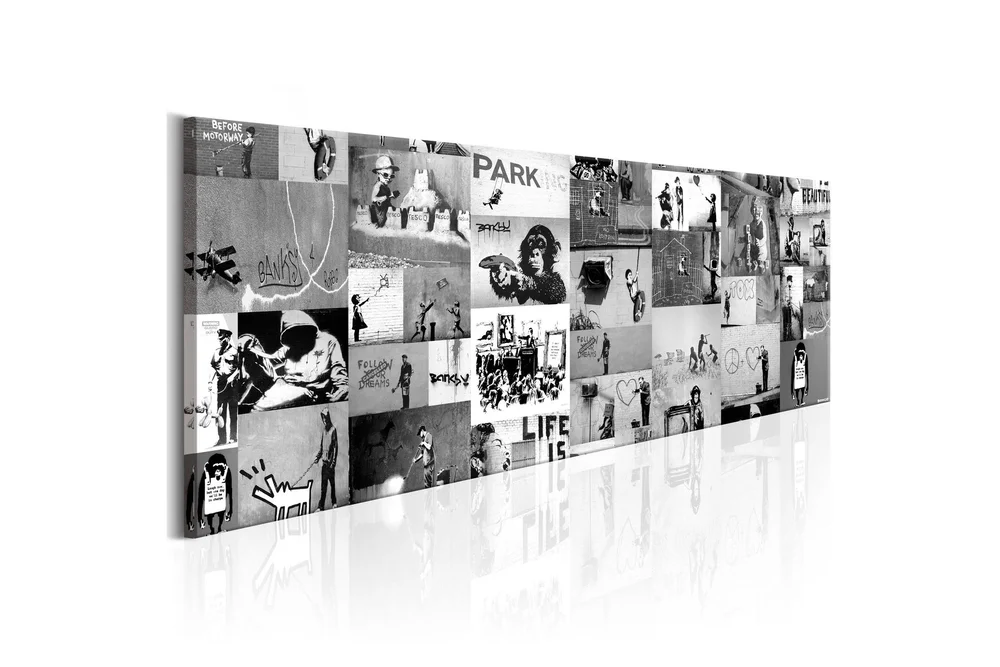 Tavla Banksy: Graffiti Collage II 135x45 v:9734247