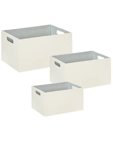 Sett med 3 bokser LARSA Kunstskinn Beige v:3587852 Sett med 3 bokser LARSA Kunstskinn Beige v:3587852