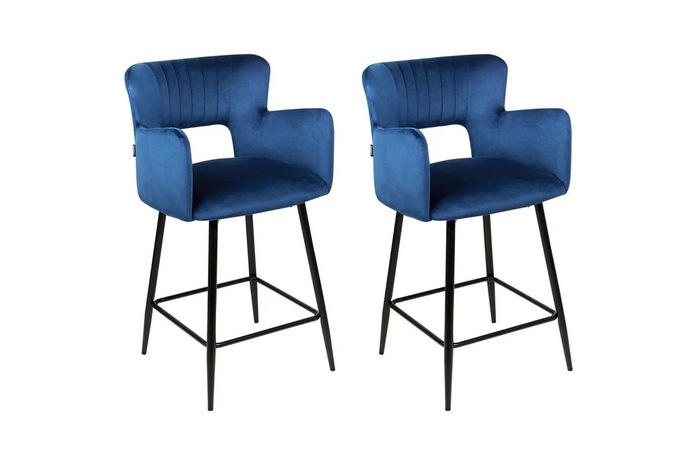 Barstol Beliani Sanilac set om 2 Blå-Svart Navy blue VALUE_MISSING_18020 v:2402427