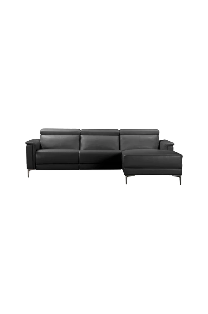 Hjørnesofa 3 seter 1 hvilestol høyre manuell Lund - Svart m v:3062042