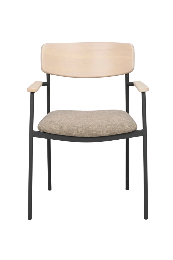 Maymont stol med armlener, 2-pakning - Beige m v:8852948