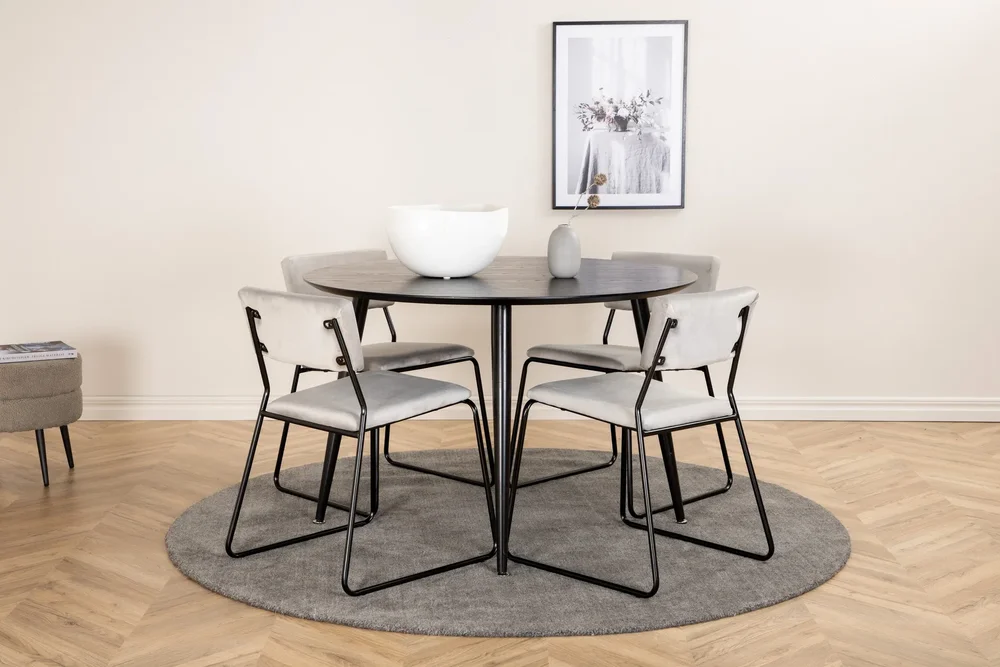Dipp Spisegruppe 115 cm Rund med 4 Kenth Stoler v:5226449 Dipp Spisegruppe 115 cm Rund med 4 Kenth Stoler v:5226449
