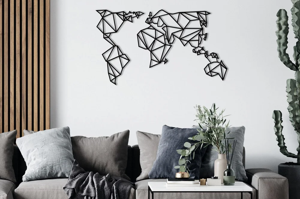 World Map Metal Decor Veggdekor v:1526295 World Map Metal Decor Veggdekor v:1526295