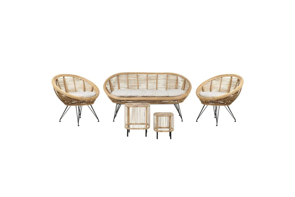 Loungegrupp Beliani Maratea/Cesenatico 4-Sits Natural||Black||Beige v:4118096