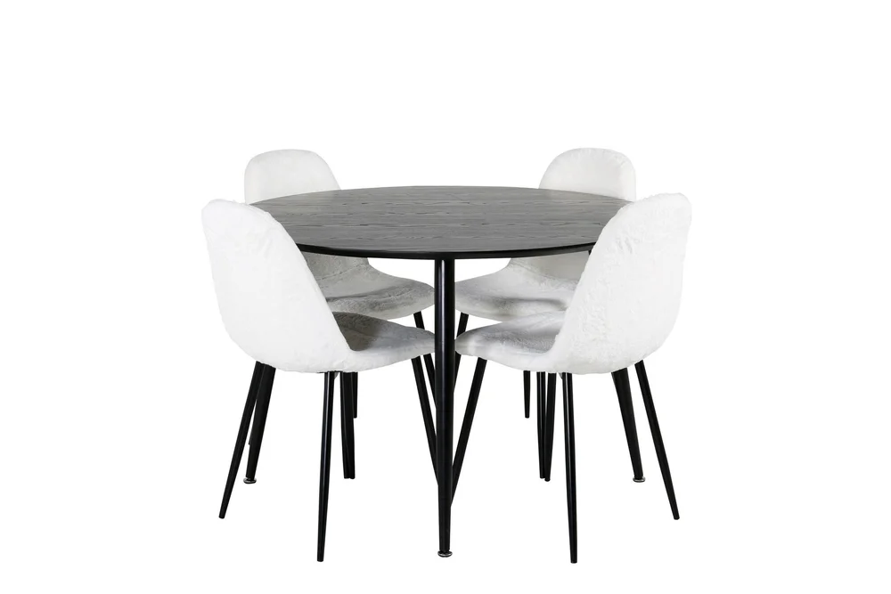 Dipp Spisegruppe 115 cm Rund med 4 Polar Stoler v:9650838 Dipp Spisegruppe 115 cm Rund med 4 Polar Stoler v:9650838