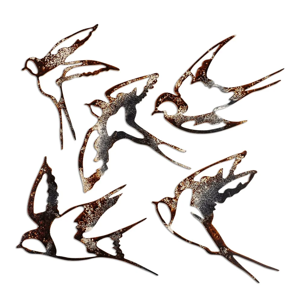 Dekorativt metallveggtilbehør Wallxpert Metal Birds flerfarget v:5191287