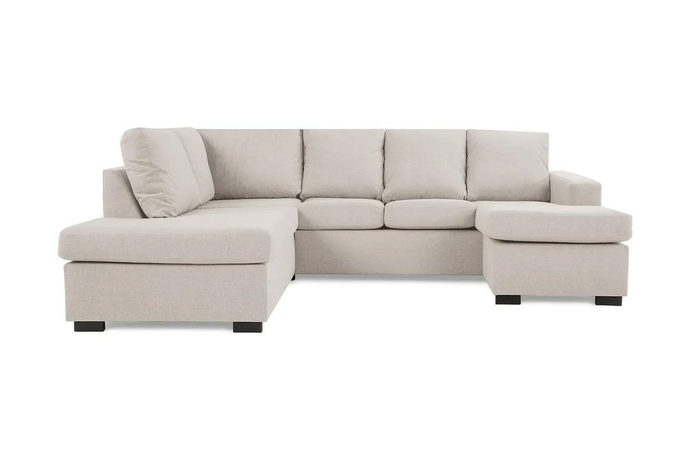 Crazy 4-seters Venstrevendt U-formet Large Sofa med Divan og Sjeselong i Stoff v:2960276