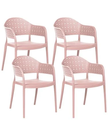 Sett med 4 stoler NARINO Rosa v:9239380