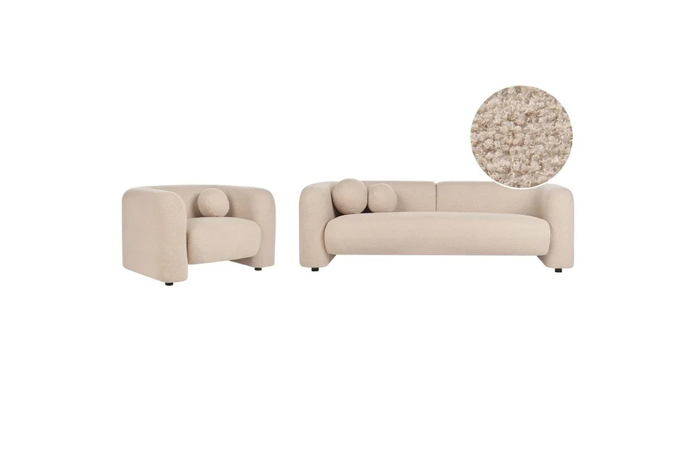 4-sits Soffgrupp Beliani Leiren Beige Beige v:3019100 4-sits Soffgrupp Beliani Leiren Beige Beige v:3019100