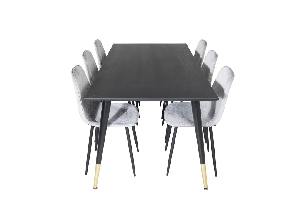 Dipp Spisegruppe 180 cm Rektangulær med 6 Polar Stoler v:4433851