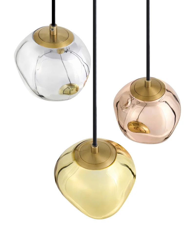 Pendellampe med 3 lys TSHUAPA Glass Flerfarget v:8644702