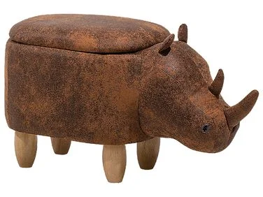 Dyrepuff med oppbevaring RHINO Neshorn Kunstskinn Lysebrun v:2591379
