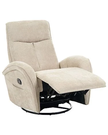 Gyngestol med tilbakelent funksjon DANAE Chenille Lys beige v:3044377 Gyngestol med tilbakelent funksjon DANAE Chenille Lys beige v:3044377