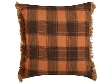 Pyntepute BARJA 45 x 45 cm Oransje Rutete mønster v:3656672 Pyntepute BARJA 45 x 45 cm Oransje Rutete mønster v:3656672