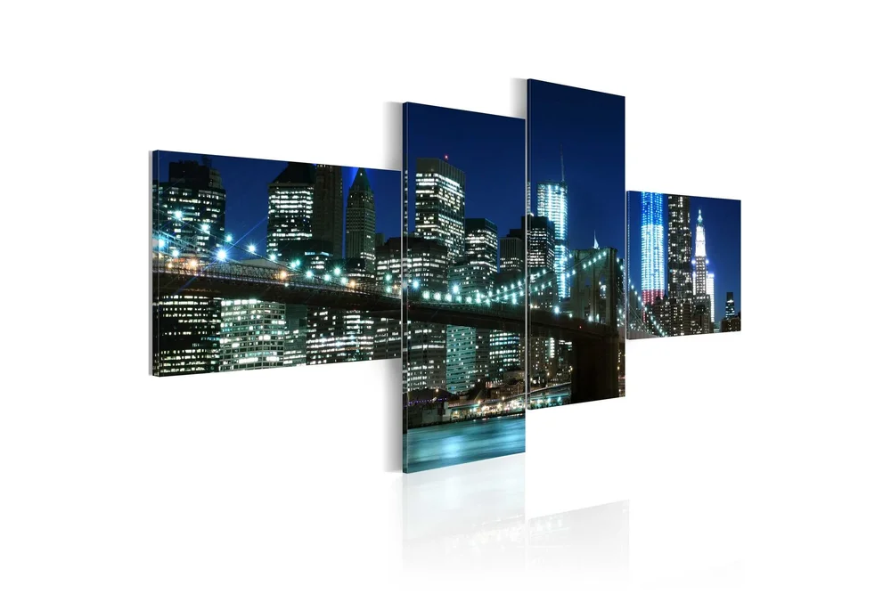 Bilde Brooklyn Bridge Illuminated At Night 100x45 v:8457493