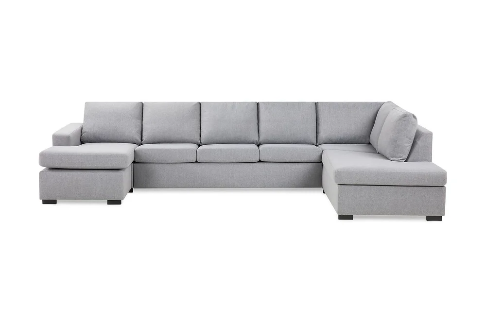 Crazy 5-seters Høyrevendt U-formet X-Large Sofa med Divan og Sjeselong i Stoff v:6267672