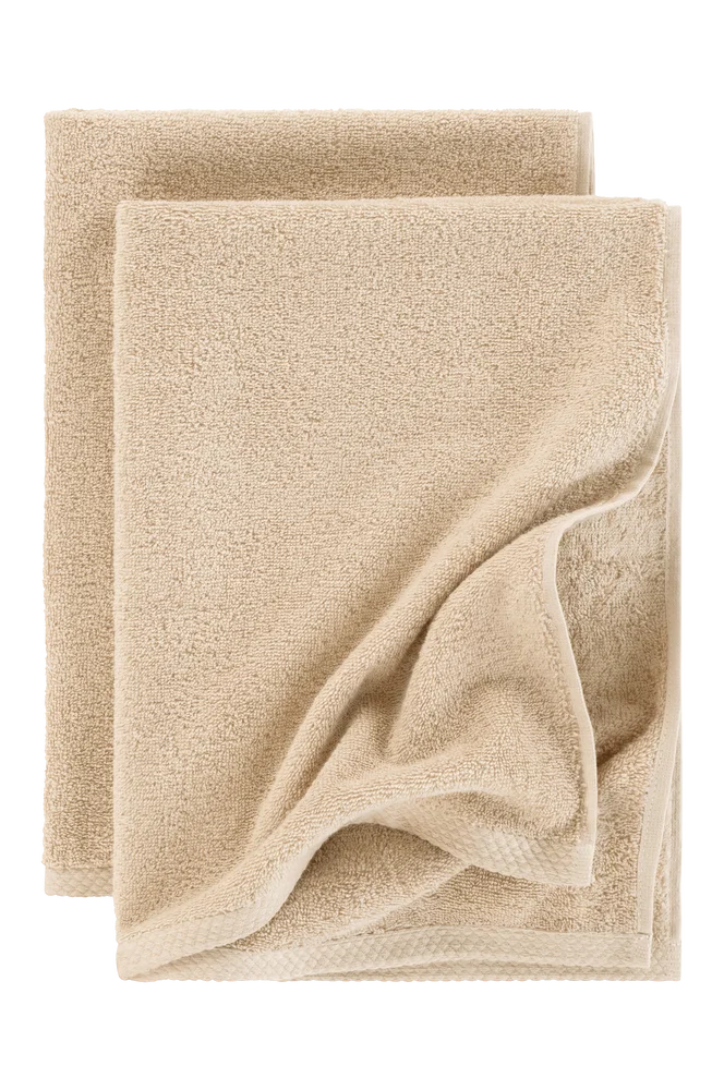 DARCY håndkle 2-pakke 50×70 cm – Beige – Tekstiler | m v:1837947