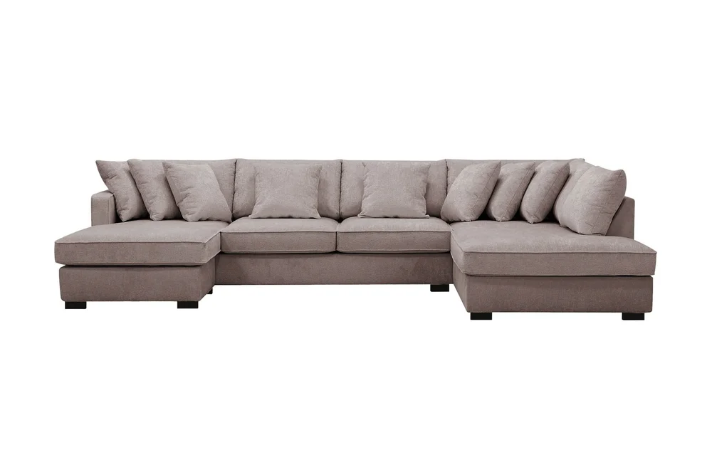 Rossita 5-seters Høyrevendt U-formet Dyp Sofa med Divan og Sjeselong i Chenille v:5500187