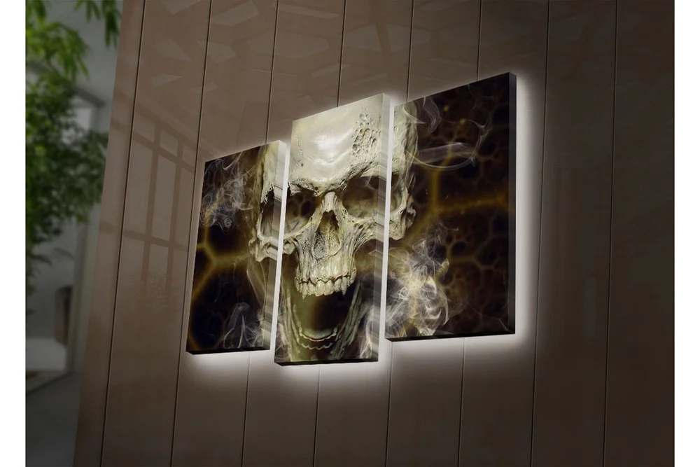 Dekorativ Canvasbilde LED-belysning 3 Deler v:9132267