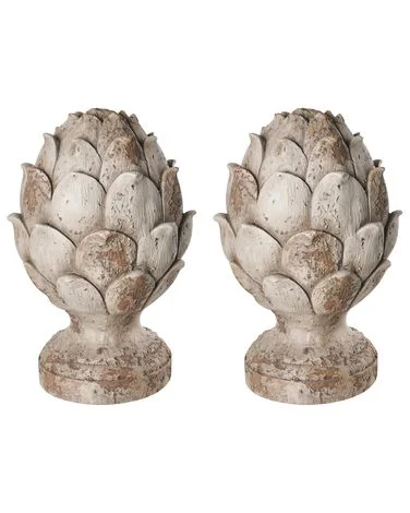Sett med 2 hagestatuer CORRINALDO Kongle Beige v:6552760 Sett med 2 hagestatuer CORRINALDO Kongle Beige v:6552760