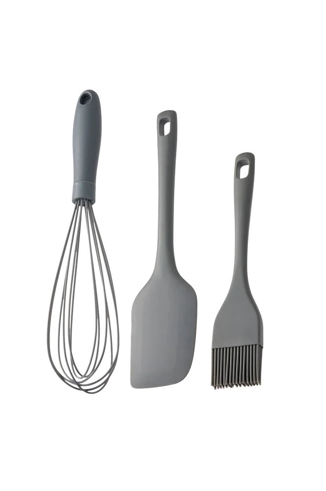 Redskapssett Cookie Silicone Whisk 39cm, børste 20cm, spatel 27cm – Grå – Kjøkken & husholdning | m v:6819305
