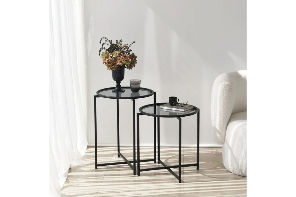 Akeno Sidebord 60×50 cm Svart v:8336838 Akeno Sidebord 60×50 cm Svart v:8336838