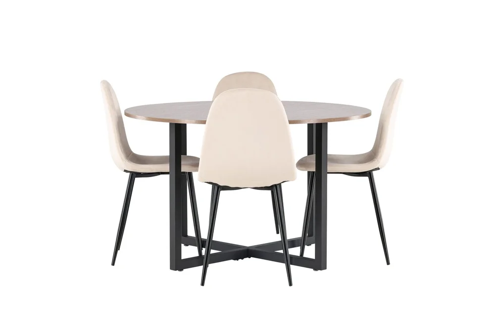 Durango Spisegruppe 120 cm Rund med 4 Polar Stoler v:3479799