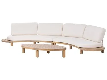 Hagesofa med bord 4-seters NUMANA Akasietre Off white v:839678 Hagesofa med bord 4-seters NUMANA Akasietre Off white v:839678