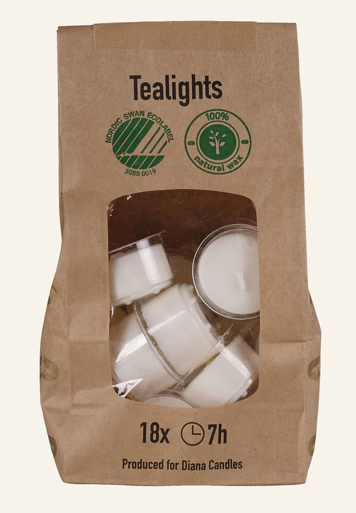 Telys hvit - ø4cm v:1436804