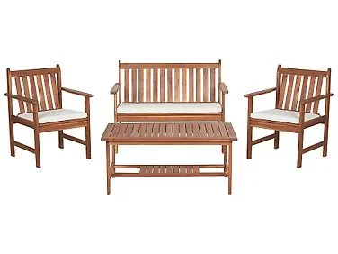 Loungesett til hagen med bord 4-seters ALTIDONA Akasietre Off white v:7030763