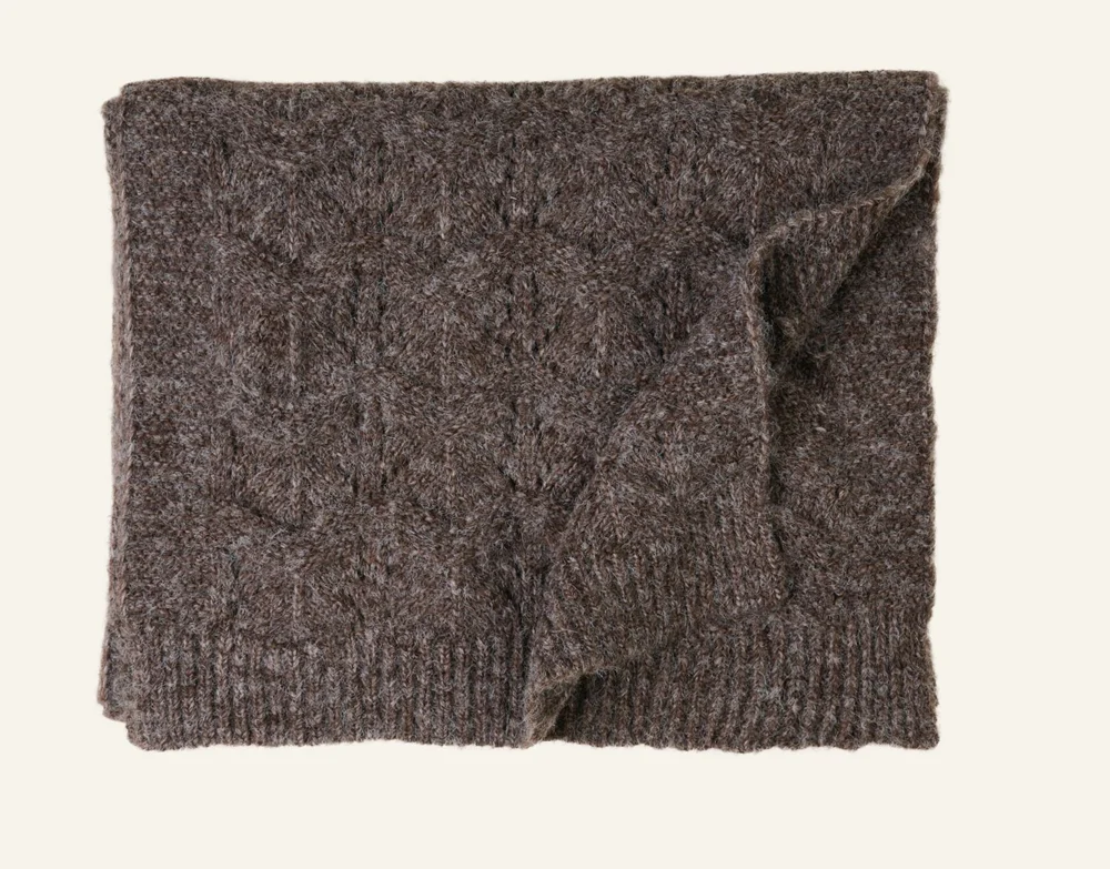 Strikket skjerf brun – 40×200 cm v:7811372