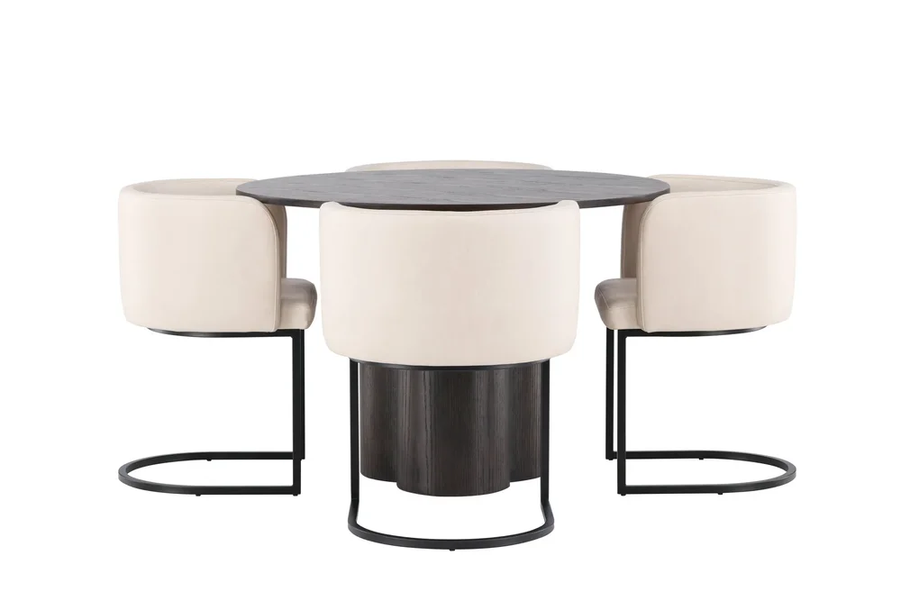 Olivia Spisegruppe 110 cm Rund med 4 Simrishamn Stoler v:1869137
