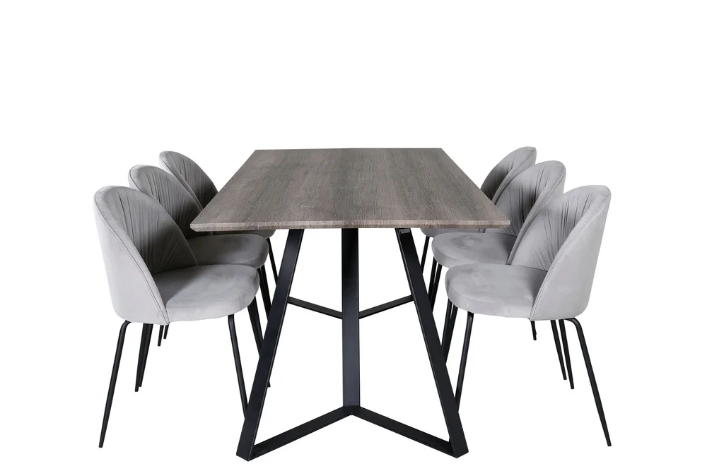 Marina Spisegruppe 180 cm Rektangulær med 6 Wrinkles Stoler v:5916755