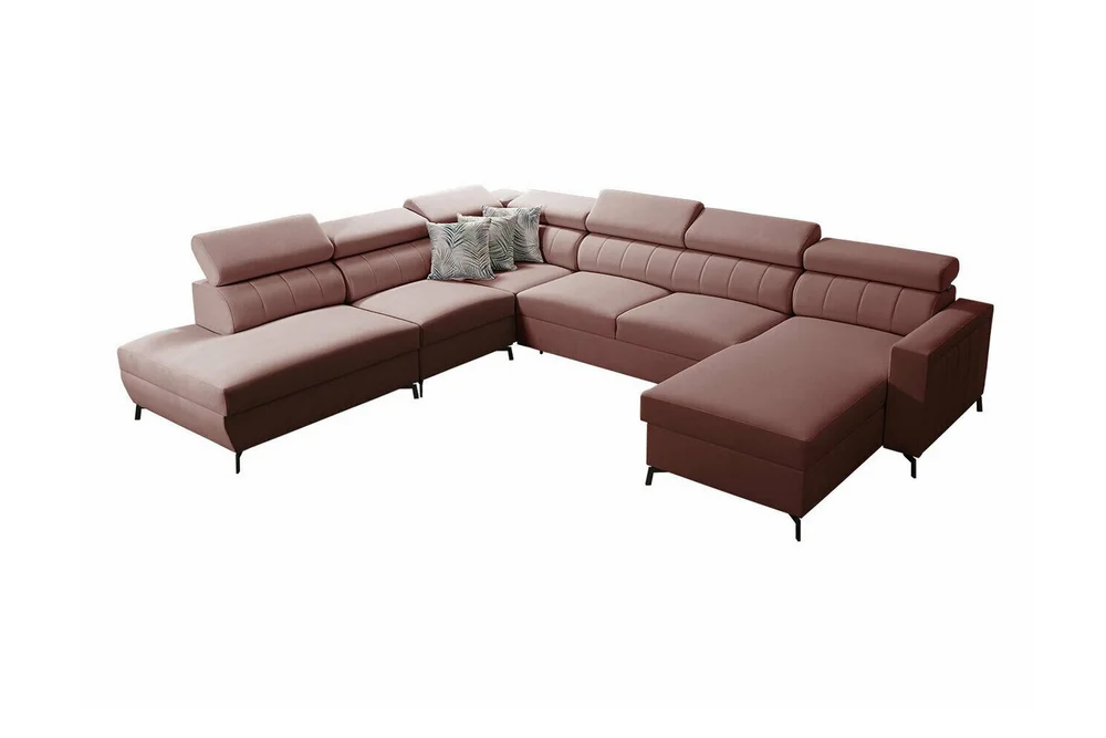 Galbally 5-sits Hörnbäddsoffa Pink v:3957565