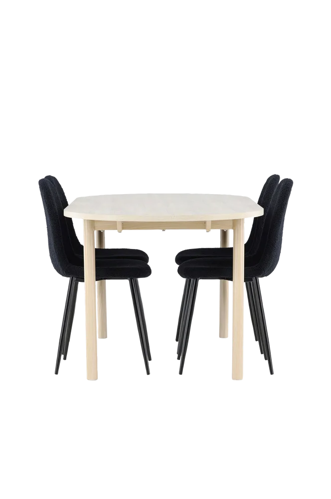 Andy spisebord med Polar spisestol – Svart m v:741097 Andy spisebord med Polar spisestol – Svart m v:741097