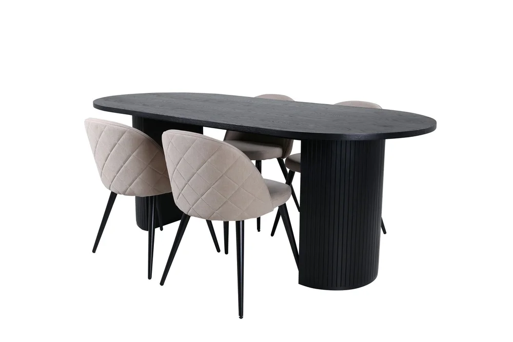 Bianca Spisegruppe 200 cm Oval med 4 Velvet Stoler v:2544593 Bianca Spisegruppe 200 cm Oval med 4 Velvet Stoler v:2544593