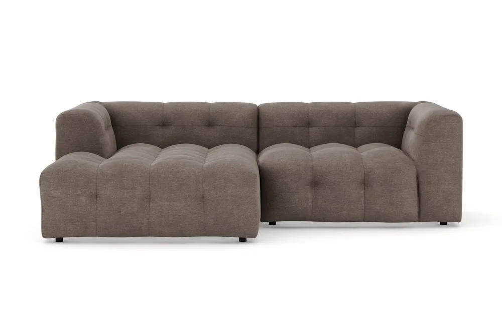 Puffy 3-seters boblete sofa med divan venstre v:9417481