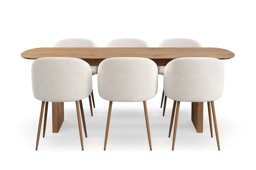 Richeto spisegruppe med 6 Greya spisestoler med armlener v:3348038