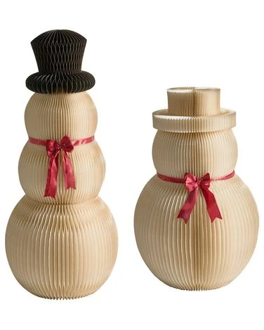 Sett med 2 juledekorasjoner KLARALVEN 90/124 cm Snømann Beige v:7026002