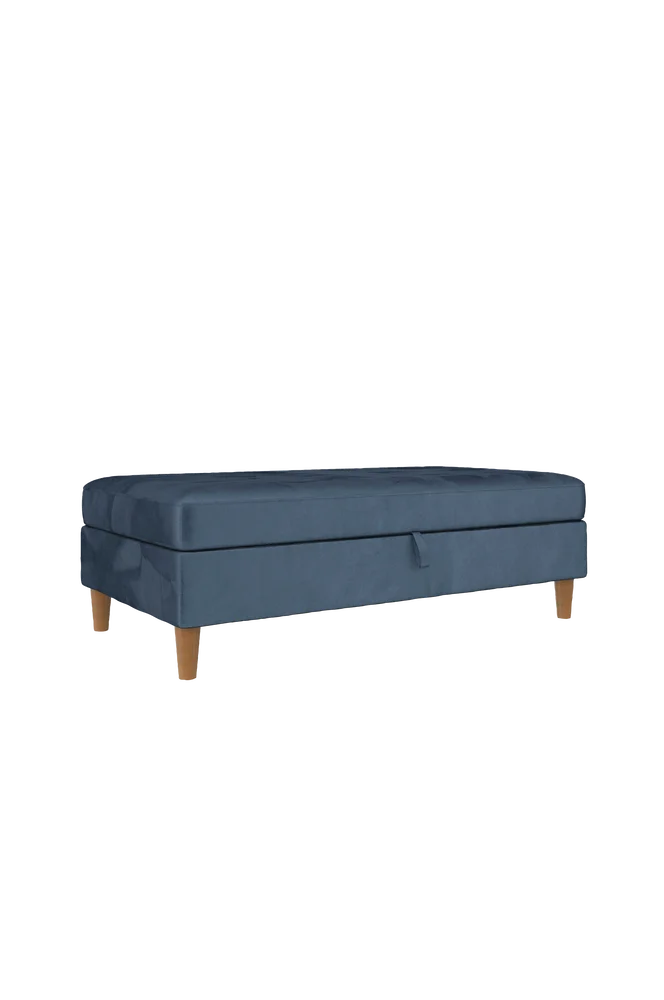 Ottoman med oppbevaring Lilly - Blå m v:855104