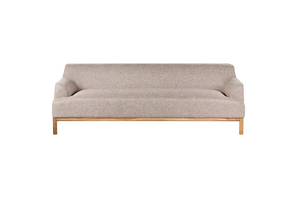3-sitssoffa Beliani Sosjo Beige, ljust trä Brown||Light colored wood v:2262208 3-sitssoffa Beliani Sosjo Beige, ljust trä Brown||Light colored wood v:2262208