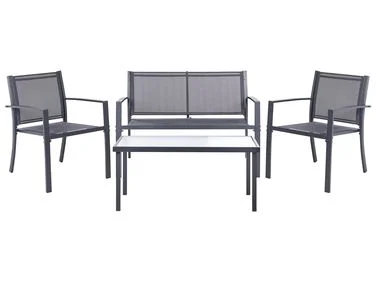 Loungesett til hagen med bord 4-seters TAVOLETO Metall Mørkegrå v:4792450