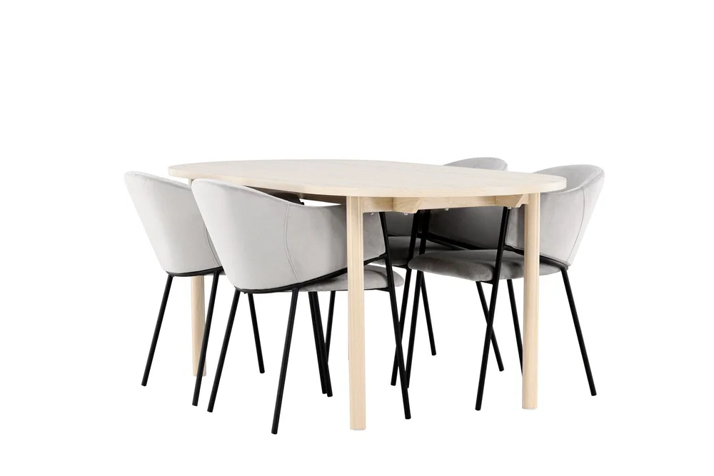 Andy Spisegruppe 180 cm Oval med 4 Evelina stoler v:7460427 Andy Spisegruppe 180 cm Oval med 4 Evelina stoler v:7460427