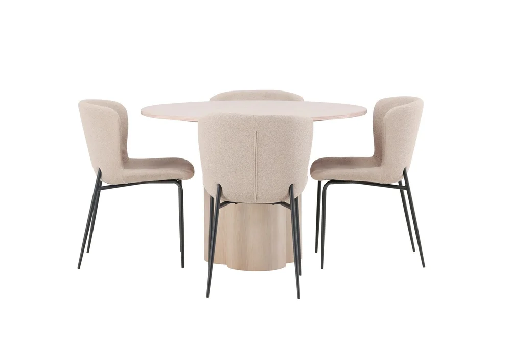 Olivia Matgruppe 110 cm Rund med 4 Modesto Stoler v:3400835