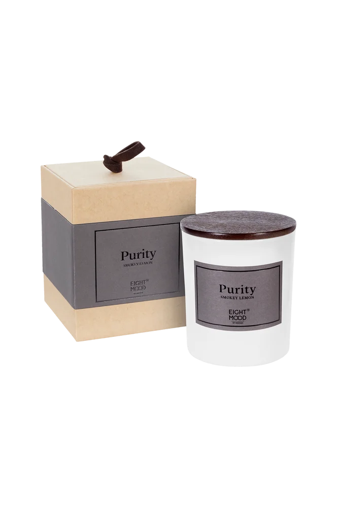 Duftlys, Purity Smokey lemon – Hvit – Dekor | m v:9320885
