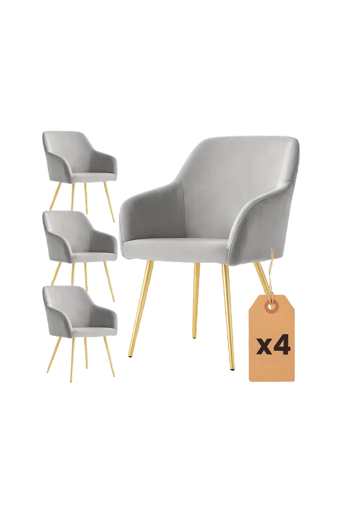 Akord Estelle Smooth Velvet polstret spisestol, sett med 4 stk. – Flerfarget m v:3739113 Akord Estelle Smooth Velvet polstret spisestol, sett med 4 stk. – Flerfarget m v:3739113