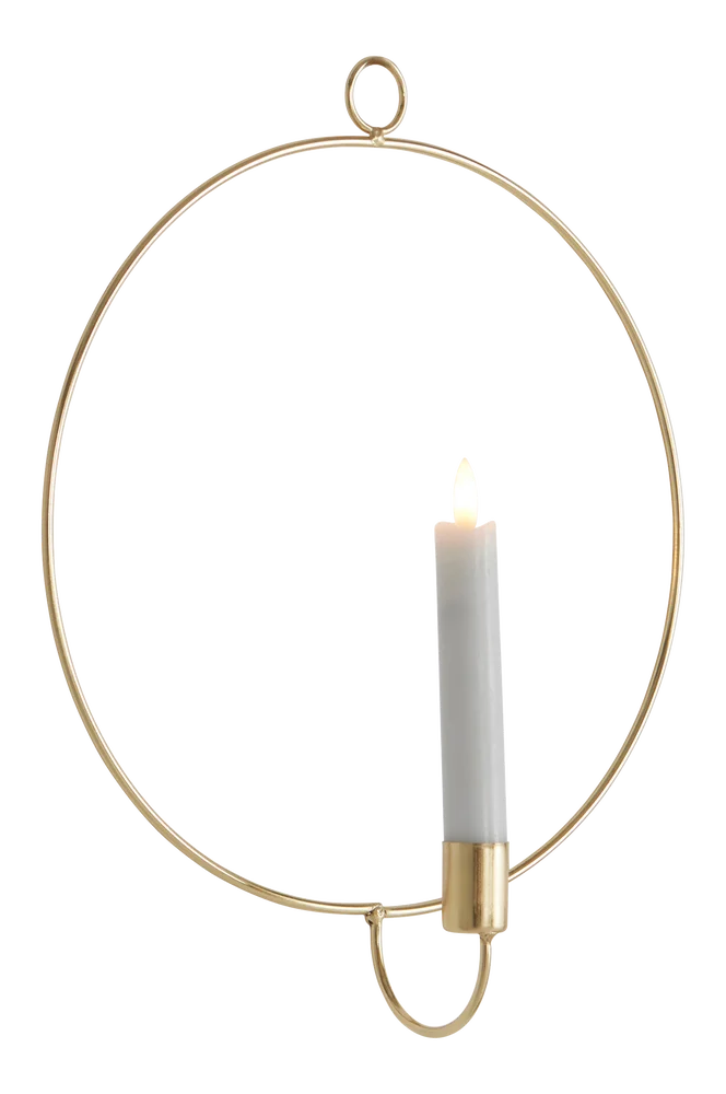 CANDLE RING väggdekoration med LED-ljus – Messing – Belysning | m v:300193