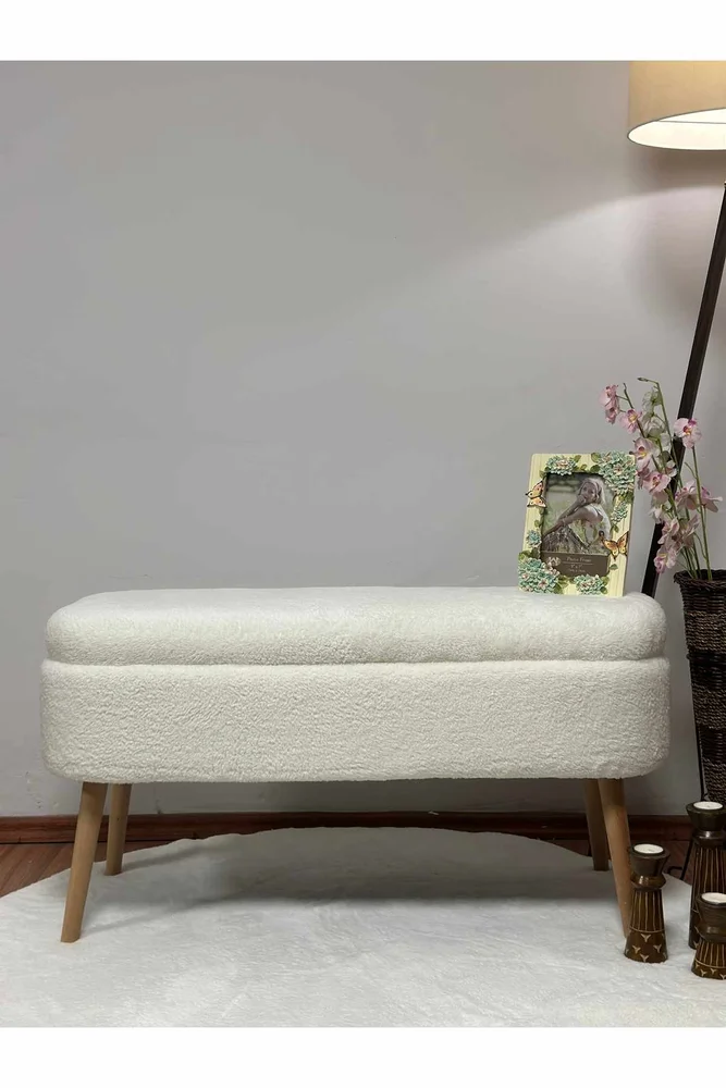 Puff med oppbevaring Atelier Del Sofa Oslo Wellsoft (90 x 46 x 35 cm) Hvit v:9178839