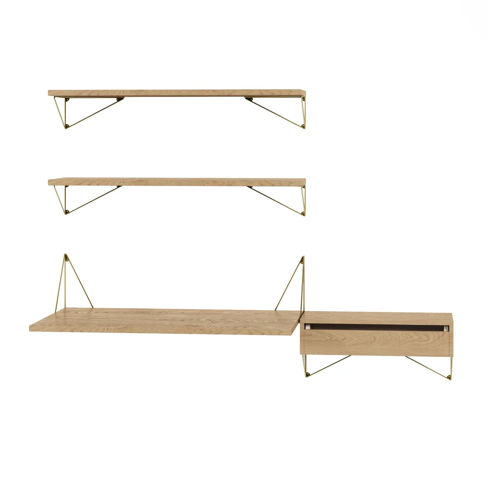 Pythagoras Bundle E hyllesystem eik-messing" v:3651958